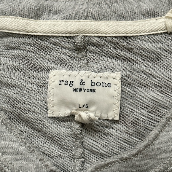 Rag & Bone Henley Shirt Mens Size L Long Sleeve Button Cotton Polyester Gray - Picture 4 of 6